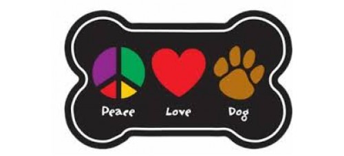 Peace, Love, Dog, Bone Magnet