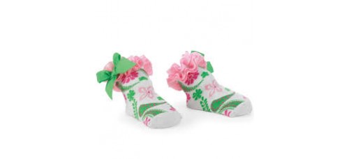 Pasley Baby Socks with a pink ruffle