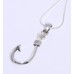 Fish Hook Strength Sterling Silver  Unisex Necklace