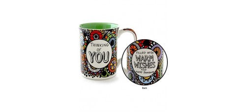Thinking of You Mug Filled with Warm Wishes and Happy Thoughts