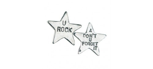 U Rock & Don't U Forget It Star Shaped coin by Tamara Hensick 